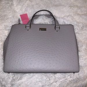 Kate Spade loden bristol ostrich leather satchel